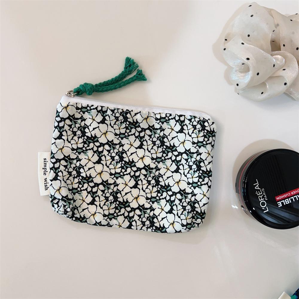 Cotton Change Bag Floral Mini Cotton Bag Card Bag Air Cushion Lipstick Storage Bag Convenient