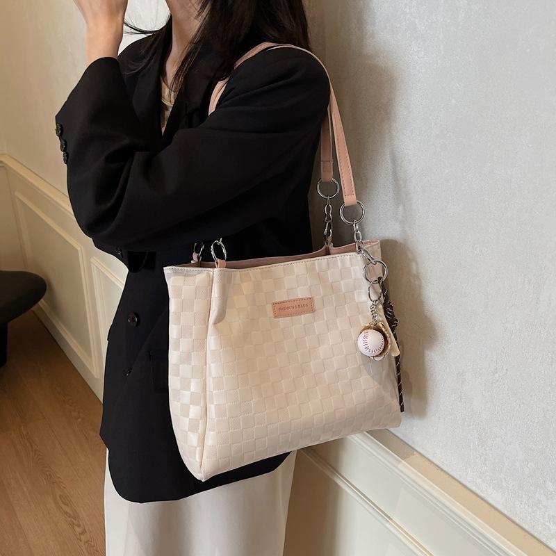 

One-shoulder big bag for women 2025 new large-capacity tote bag, college student class commuting bag 33*13*26 кавовий