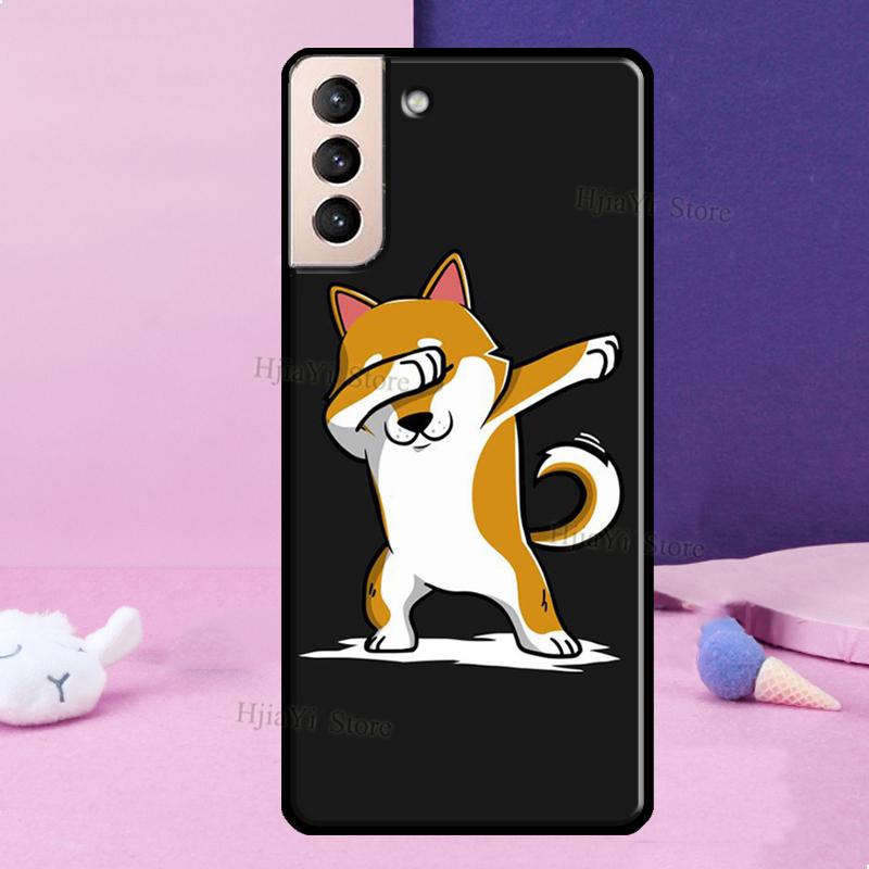 Cute Shiba Inu Phone Case For Samsung Galaxy S21 Ultra S8 S9 S10 S22 Plus Note 10 20 Ultra S20 FE Cover