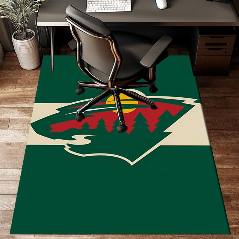 Minnesota-Wild Hockey Team Floor Mat for Living Room, Game Rooms, Office, Bedroom, Office Floor Mat Playful Design, Christmas Fan Gifts