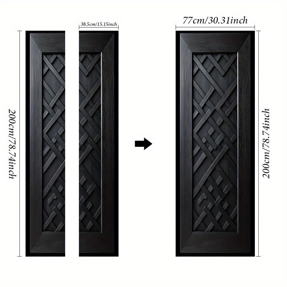 3D Door Decoration Stickers Modern Black Geometric  Simple Abstract Lines Flowers Wallpaper For Living Room Home Decor Bedroom Art Decals