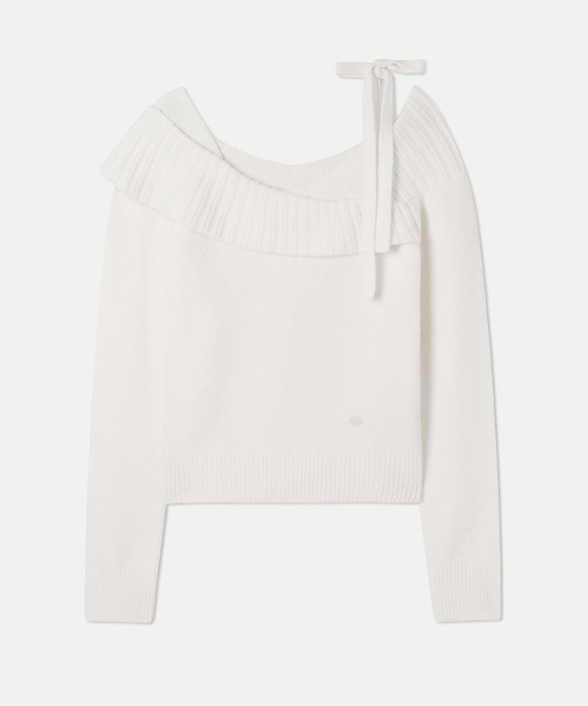 MIXXO Oversized Off-Shoulder Ribbon Pullover Re Kag39Qt_Miwkag48Qt