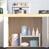 Space-Saving Adjustable Kitchen Rack! Multifunctional Shelf for Countertop, Cabinet & Sink. Easy Install, Black & White.