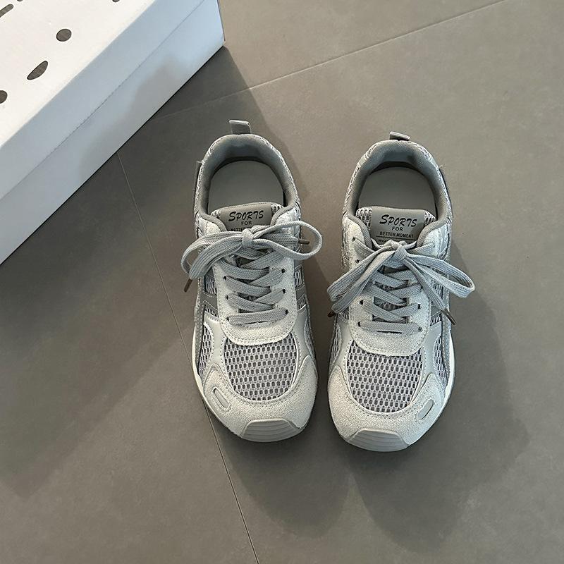 Fashion versatile mesh splicing retro thick-soled heightening dad shoes women's summer retro casual sports shoes Forrest Gump shoes