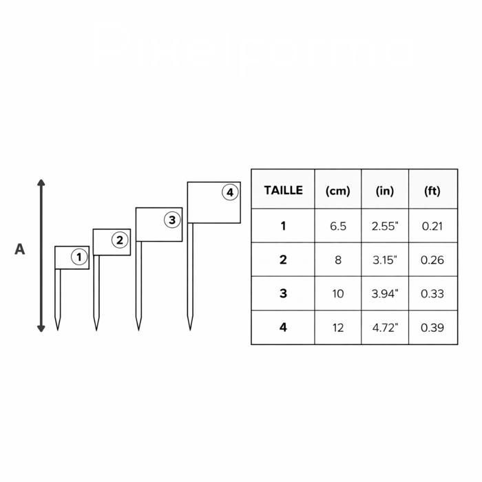 Drapeau de l'Antarctique française - 10 cm - 100 pièces - Plastique adhésif - Bâton en bambou - Pixelforma