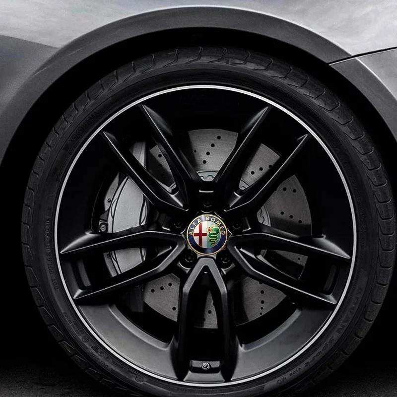 4Pcs Car Wheel Center Hub Caps Stickers Emblem Decal waterproof For Alfa Romeo Giulia Stelvio MiTo Giulietta Tonale ALFA 4C