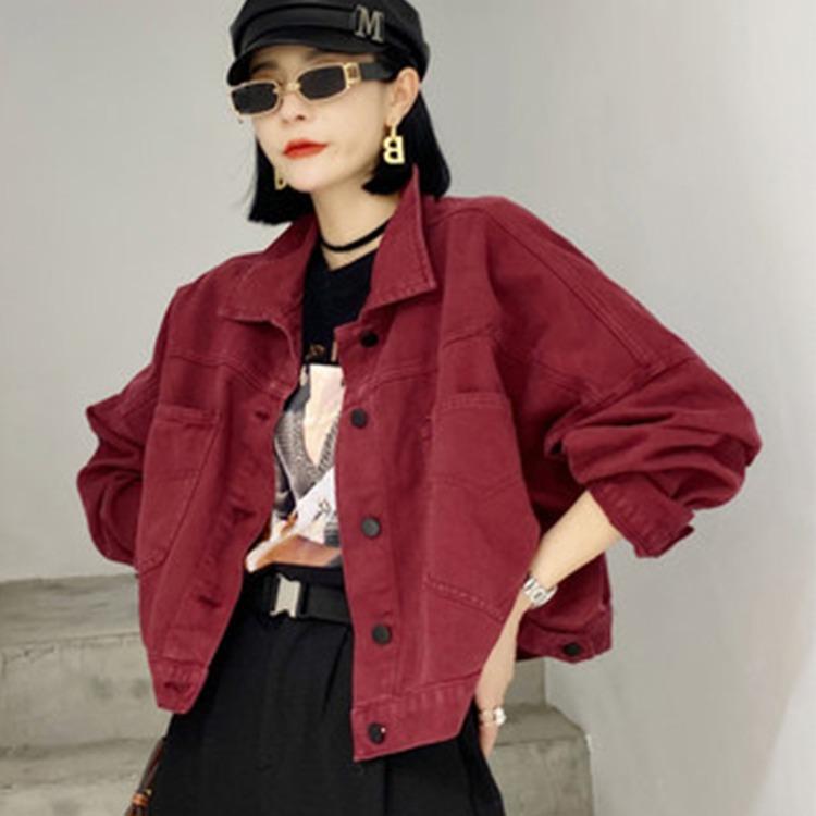 

Джинсовая куртка женская большого размера весна-осень свободная индивидуальная куртка BF S