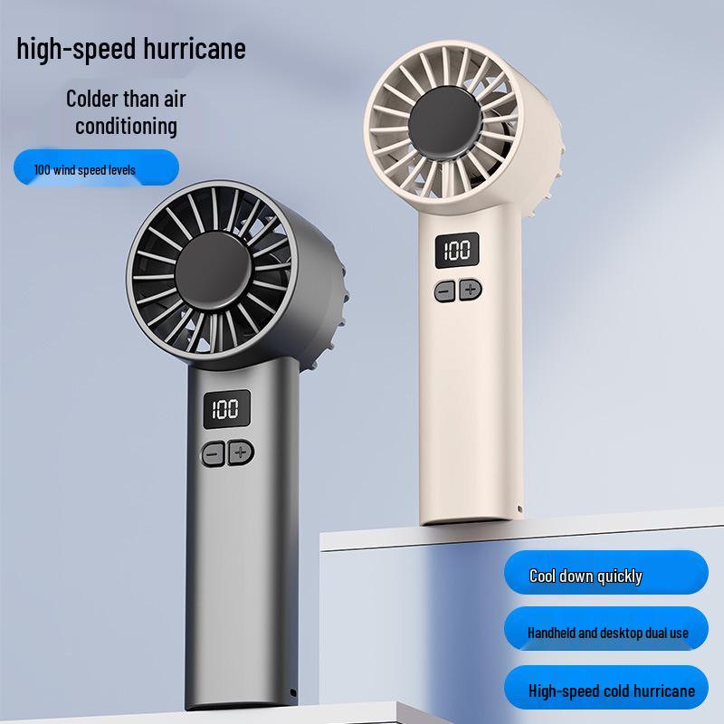 100 Gear Cooling Portable USB Fan - Handheld/Desk Use, Long Battery Life, Strong Wind JK107