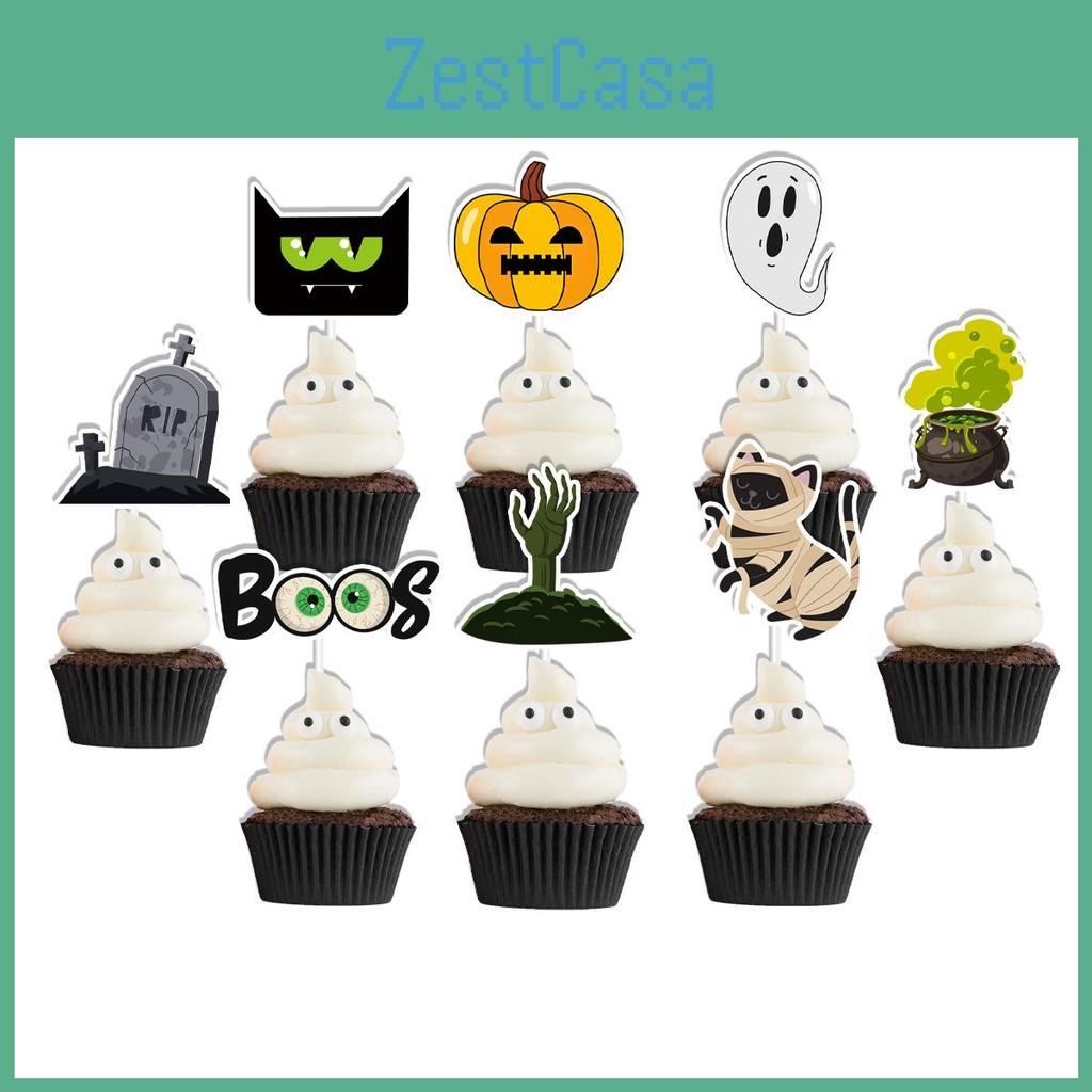 Party Cake Halloween Flag Decor With Paper Witches Castle For Event Venue Setup
