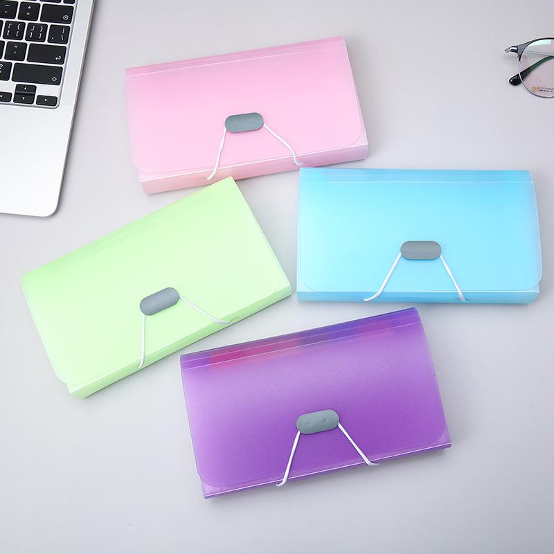 13-Compartment Candy Color A6 Mini Accordion Bag Document Organizer
