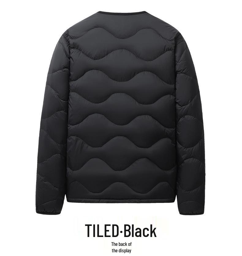 Men's Lightweight Down Jacket - Dad's New 2025 Autumn/Winter Round-Neck Inner Wear