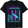 Teal Purple Ribbon Suicide Awareness Flag Brother Back Print T-Shirt