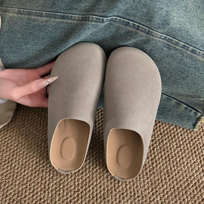 New Classic Women's Leopard Closed Toe Cork Flats Slippers Ladies Leopard Cork Slippers Camo Mule Clogs Shoes  Zapatos De Mujer