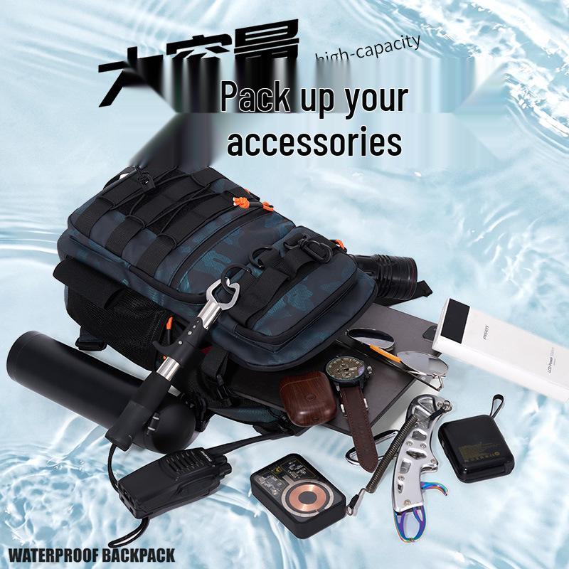 20L Wear-Resistant Oxford Fishing Rod Crossbody Bag