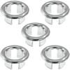 5 Pcs Chrome Overflow Cover Rings, Round Hole Trim Hole Insert in Cap for Home/Sink/Bathroom/Kitchen