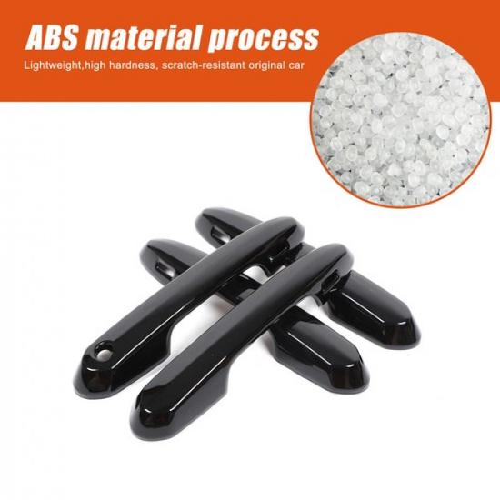 Glossy Piano Black ABS Exterior Door Handle Cover Trim For Lexus LX600 +