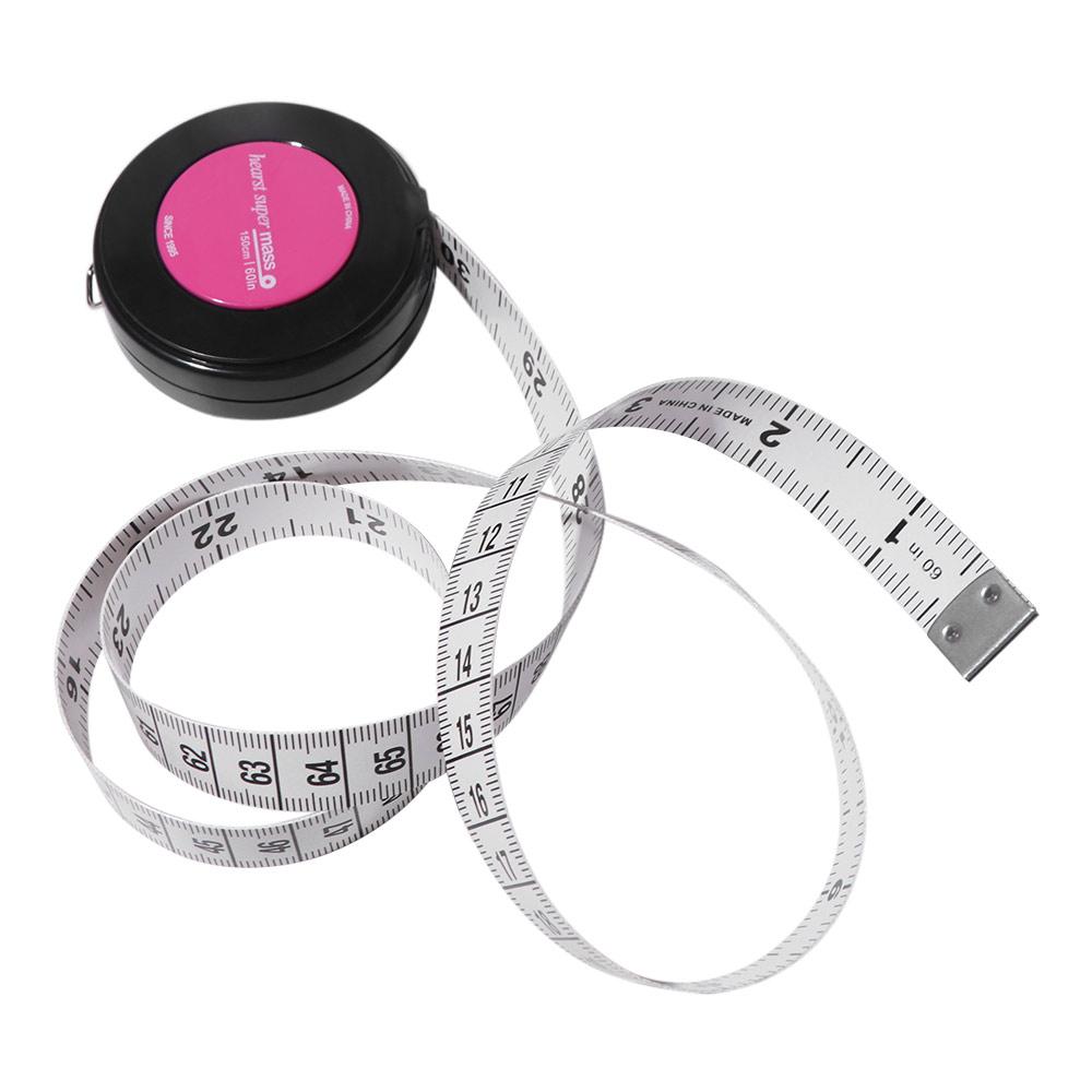 Double Scale Keychain Tape Measur Retractable Retractable Ruler Portable Soft Cloth Ruler  Key Ring