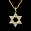 Lyxig Glänsande Davidsstjärna Sexuddig Stjärna Hängsmycke Halsband För Män Kvinnor Hip Hop Stil Iced Out Zirkonia Halskedja Rock Smycken Gåvor