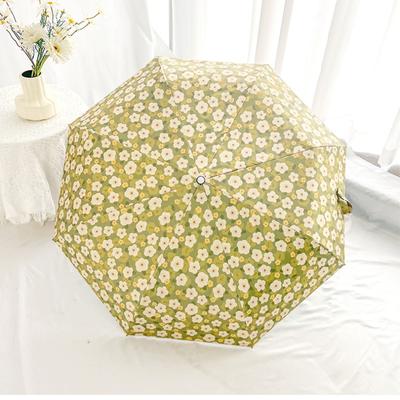 Fresh Flowers and Rain Dual-purpose Parasol Folding Automatic Umbrella for Women's Ultraviolet Sun Protection Sun Umbrella