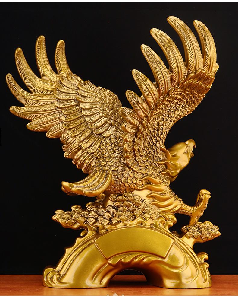 Grand Vision Eagle Figurine: Wealth & Prosperity Décor for Living Room, TV Stand, or Desk—Ideal for Housewarming and Company Celebrations