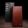 Genuine Leather Phone Case for Samsung S25+ Plus 5G Business Style Fashion Luxury with Card Slots Cover for S25 Ultra 5G