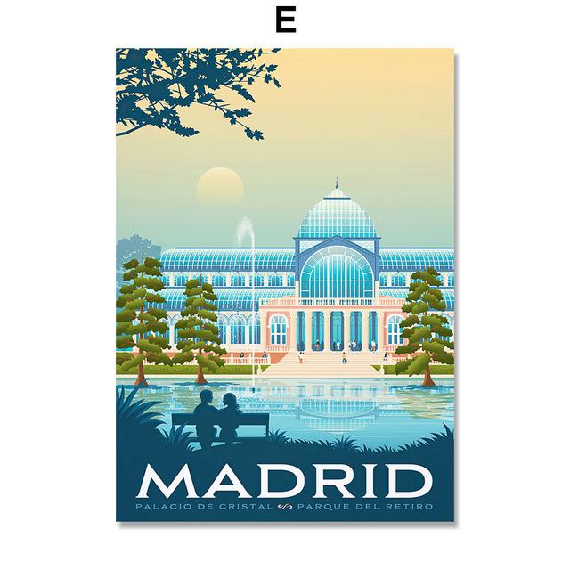 Madrid Nantes Toronto London Schweden Abstrakte nordische Wandkunst Poster und Drucke Leinwandmalerei Bilder für Wohnzimmerdekor