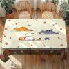 One Cat-Themed Tablecloth, Featuring Cute Cat And Paw Print Designs, Suitable for Home Kitchen Decor, Room Decoration