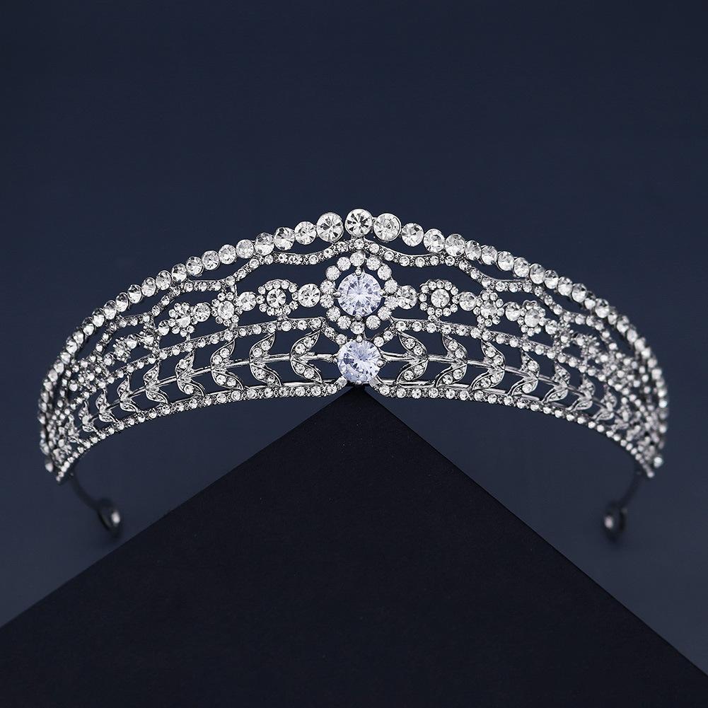 Bridal Headwear High-end Rhinestone Zircon Headband Wedding Dress Hair Accessories New Retro Palace Style Crown