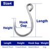 FishTrip Inline Single Hooks 25pcs Replacement Hook Lures Hook Wide Gap for Treble Replacement