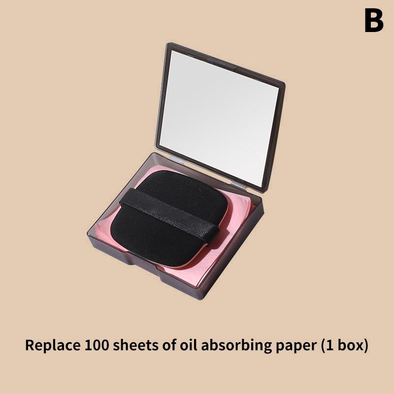 100Pc Bamboo Blotting Papers With Mirror Sweat Absorption Makeup Puff Refreshing Portables Oil Control Tool Kits Facial Oil