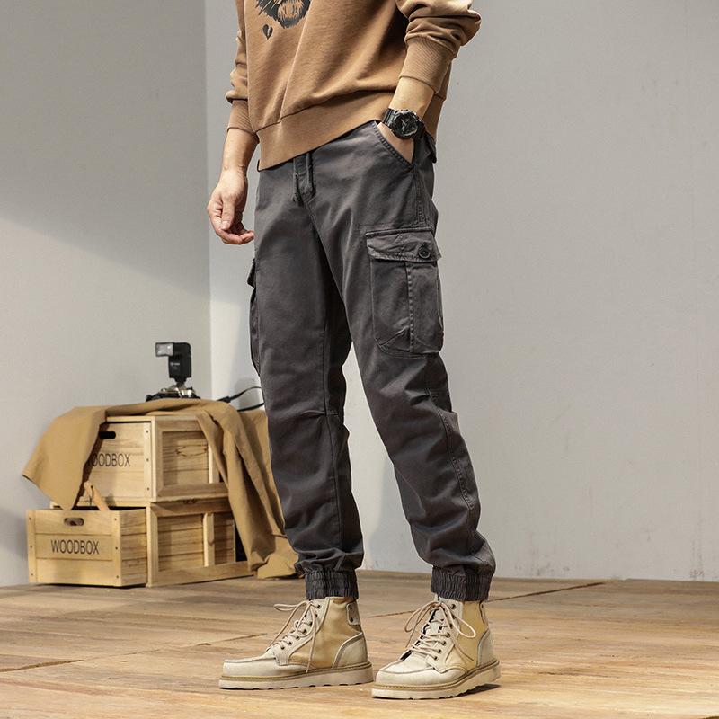 

Mens High-Quality Thickened Cotton Work Pants with Multi-Pockets and Cuffed Design for Spring and Autumn 31
