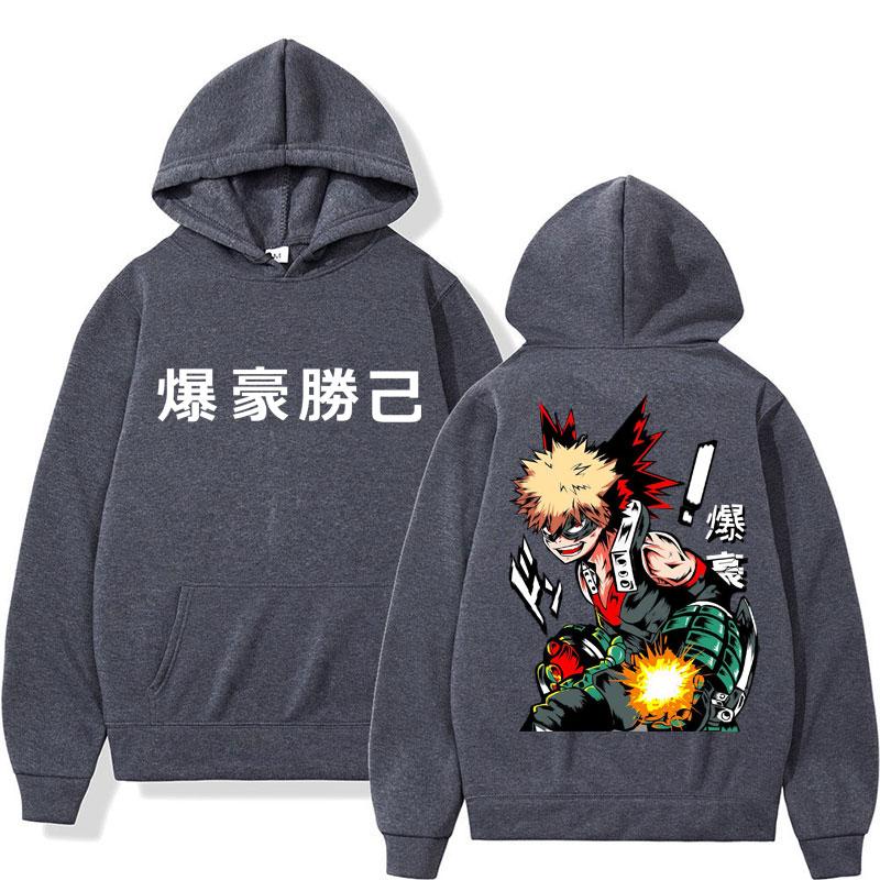 Anime My Hero Academia Katsuki Bakugo Hoodies Men Women Vintage Harajuku Cosplay Tracksuit Oversized Fleece Casual Y2k