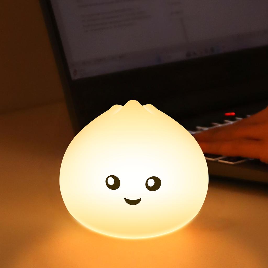 Cute Silicone Night Light Touch Sensor Pat Lamp Kid Safe Child Colors Dimmable Bedside Light Type C Rechargeable Nursery Gift
