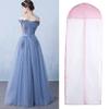 1PC with Pink Trim Zipper Closure Clothes Storage Bag Wardrobe Clothes Organizer Dust Cover Foldable Wedding Dress Hanging Cover