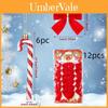 Christmas Door Hanging Decoration With Candy Cane Pendant And Bow Set For Holiday Home Decor