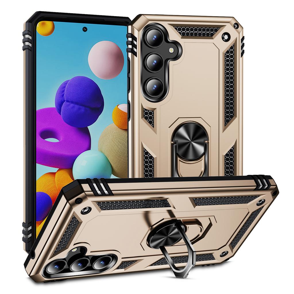 For Samsung Galaxy A35 5G Cell Phone Case Ring Kickstand TPU+PC Drop-proof Back Cover