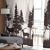 Wald Silhouette Hirsch Tier Mond Fenster Tüll Vorhänge für Wohnzimmer Schlafzimmer Hotel Luxus Dekoration Gardinen