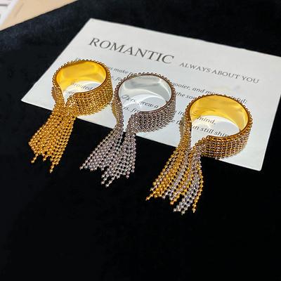 Stainless Steel Round Beads Tassel Rings for Men Women Open Anti Allergic Splicing Colors Rings Waterproof Luxury Jewelry