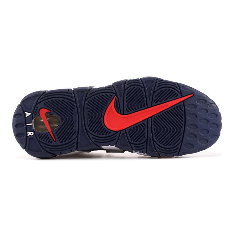 Nike Air More Uptempo Olympic Slip-Resistant Shock Absorbing Mid-Top Kids Basketball Shoes Kids Basketball Shoes Black White 415082-104(2016)