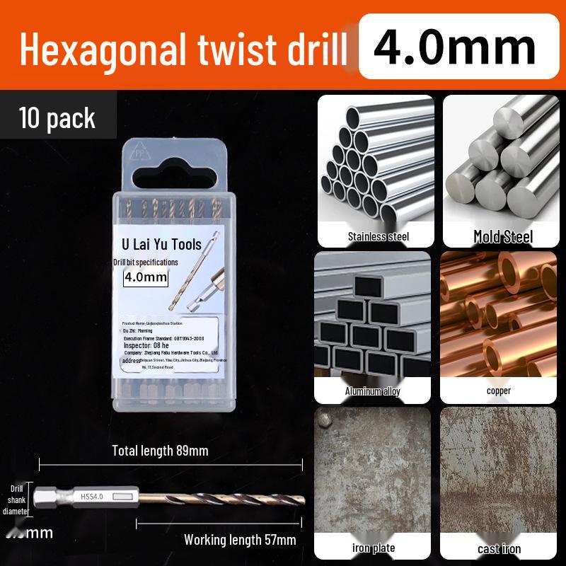 High Hardness Alloy Cobalt Hex Shank Twist Drill Set for Stainless Steel