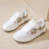 New Versatile Flower Mesh Breathable Thick-soled Women's Leather Versatile Casual Skateboard Shoes