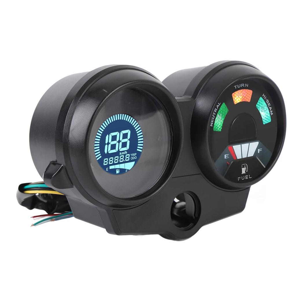 Motorcycle Speedometer Universal LCD Digital Odometer Fuel Level Meter Adjustable 7 Colors DC 12V Multifunctional Gauge