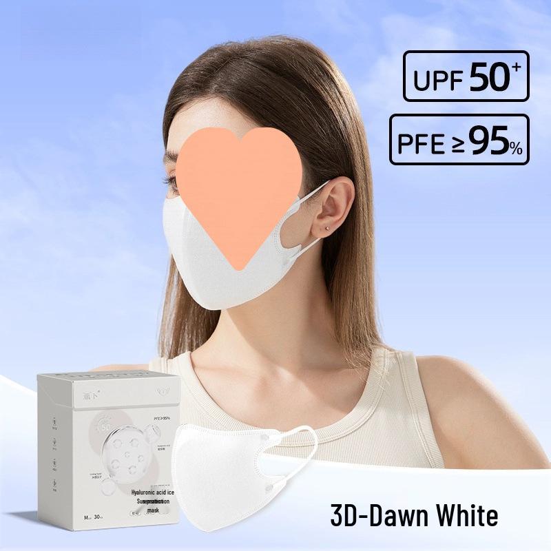 BANANA UNDER Hyaluronic Acid Ice-Sensation Sun Protection Mask UPF50+ 3D Breathable, Disposable, One-Piece 1 box (30 pieces)