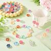 120Pcs Glass Flower Beads Colorful Cherry Blossom Crystal Beads Cute Floral Charm Bead Spring Plant Loose Spacer Bead for DIY Crafts Friendship