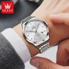 OLEVS Original Quartz Men's Watches Fashion Simple Stainless Steel Strap Waterproof Auto Date Luminous Wrist Watches for Man