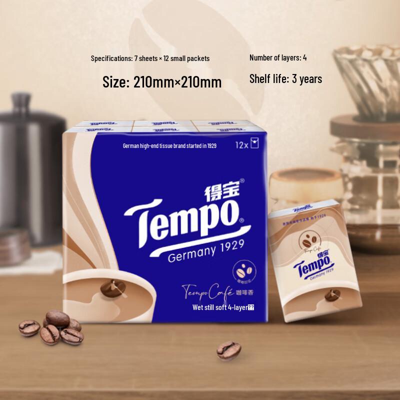 Tempo 4-Ply Wet Strength Handkerchief Tissues