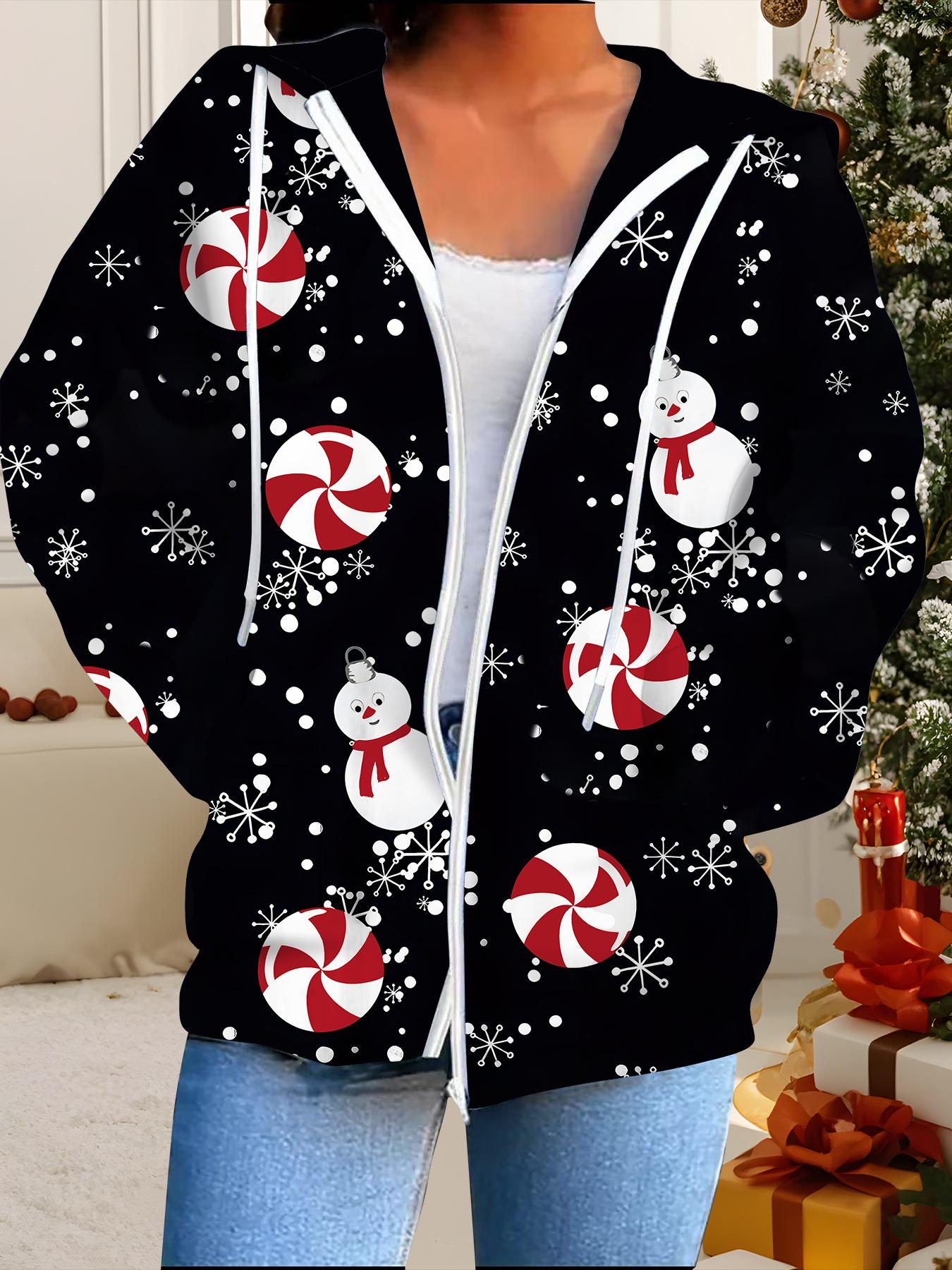 

Рождественский кардиган с капюшоном, 3D-печать, большого размера, осенне-зимний, в стиле ретро 1XL чёрный