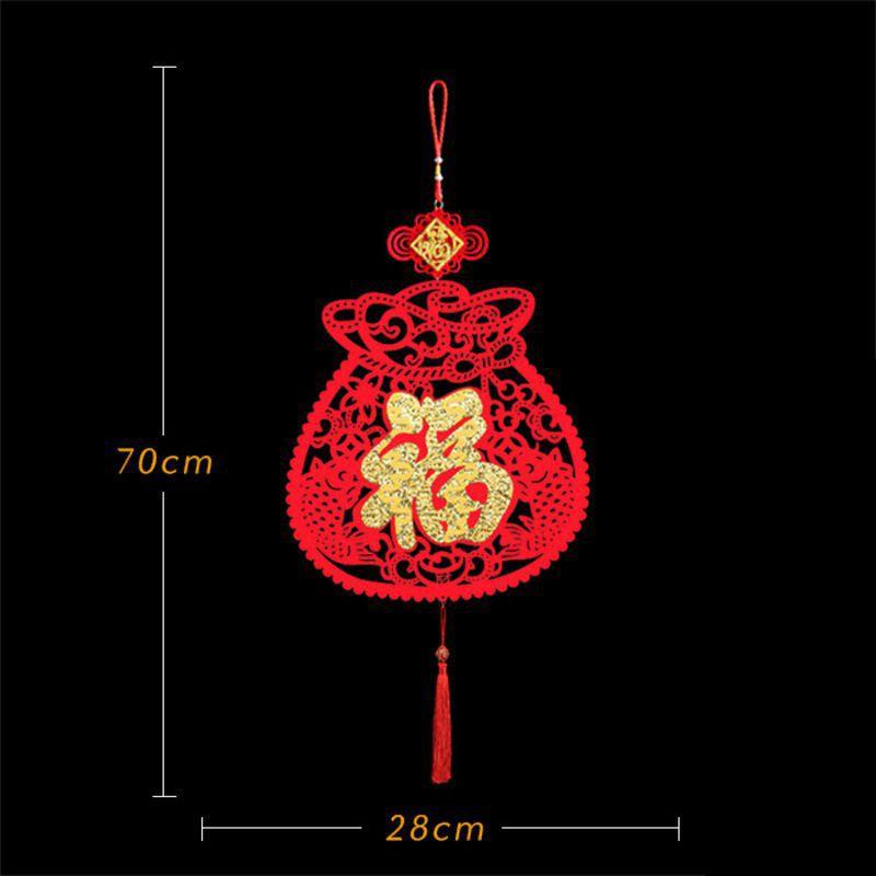 Lebhaft Rot Frohes Neues Jahr Chinesisches Cny Segenshängeanhängsel Für Festliche Heimdekoration
