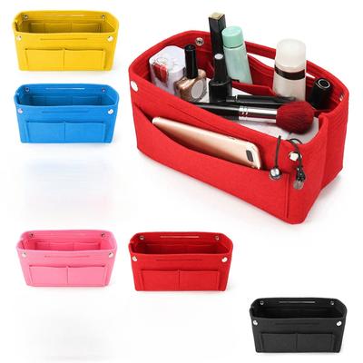 1PC Multifunction Women Felt Insert Bag Multi-Pocket Makeup Cosmetic Bags Travel Inner Purse Portable Handbag Storage Organizer