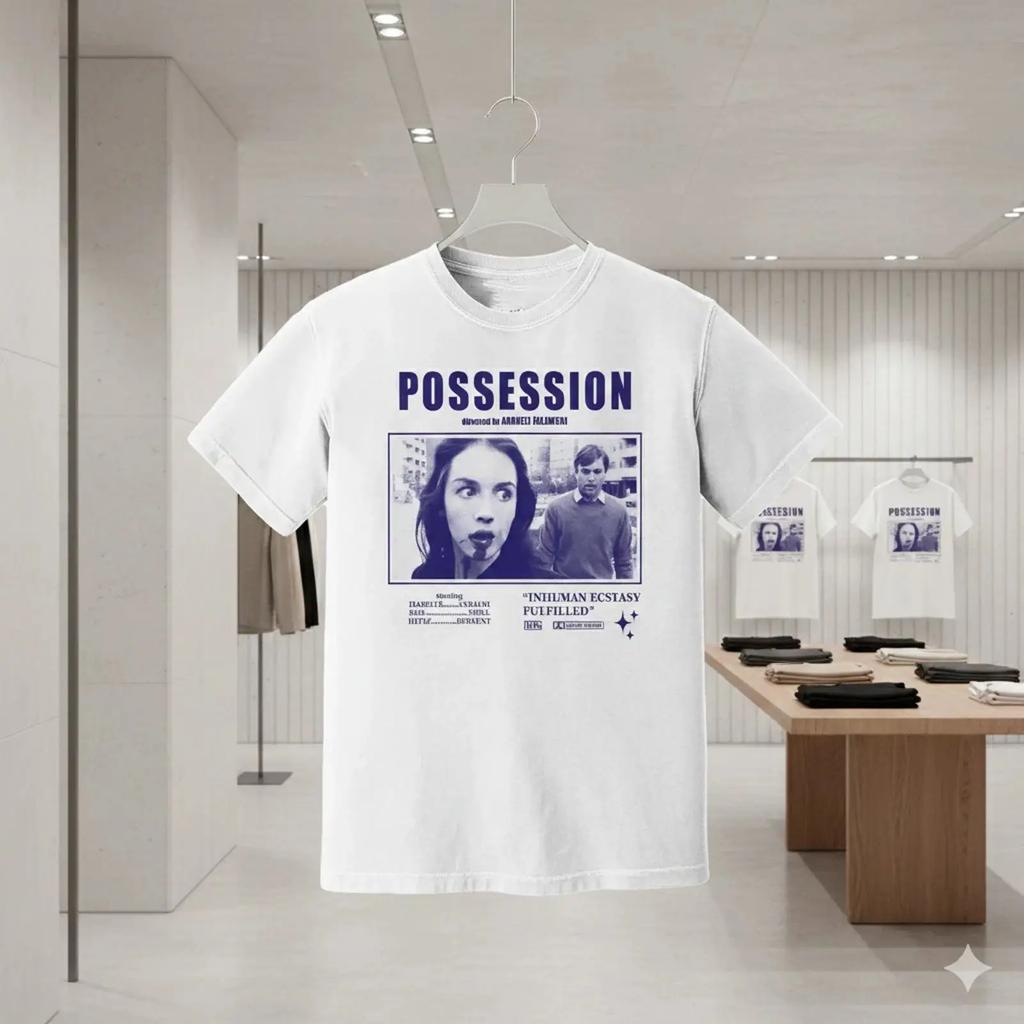 Possession 1981 Film Horror T Shirt Andrzej Zulawski S455 vintage Lavato uomo abbigliamento designer